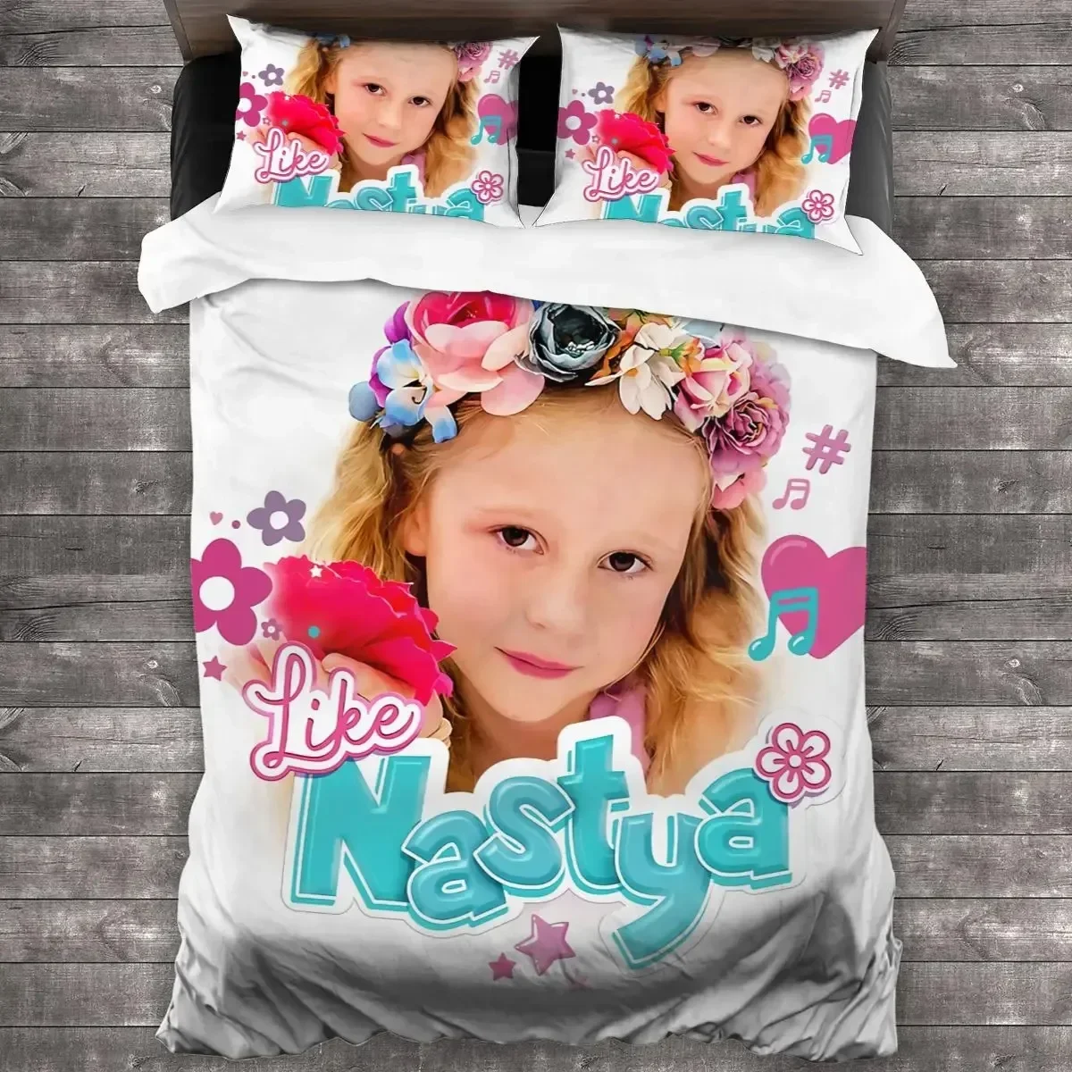 

3D Like Nastya Kid Adult Fashion Printed Bed Set Duvet Cover Pillowcase Bedding Set Linen Sheet Quilt Cover Full Queen King Size