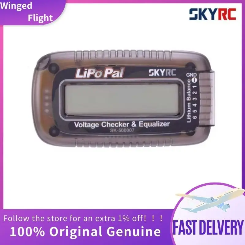 SKYRC vePoPal-Vérificateur de tension de batterie Lipo 2-6S, équilibreur de tension, ajusteur, indicateur de capacité