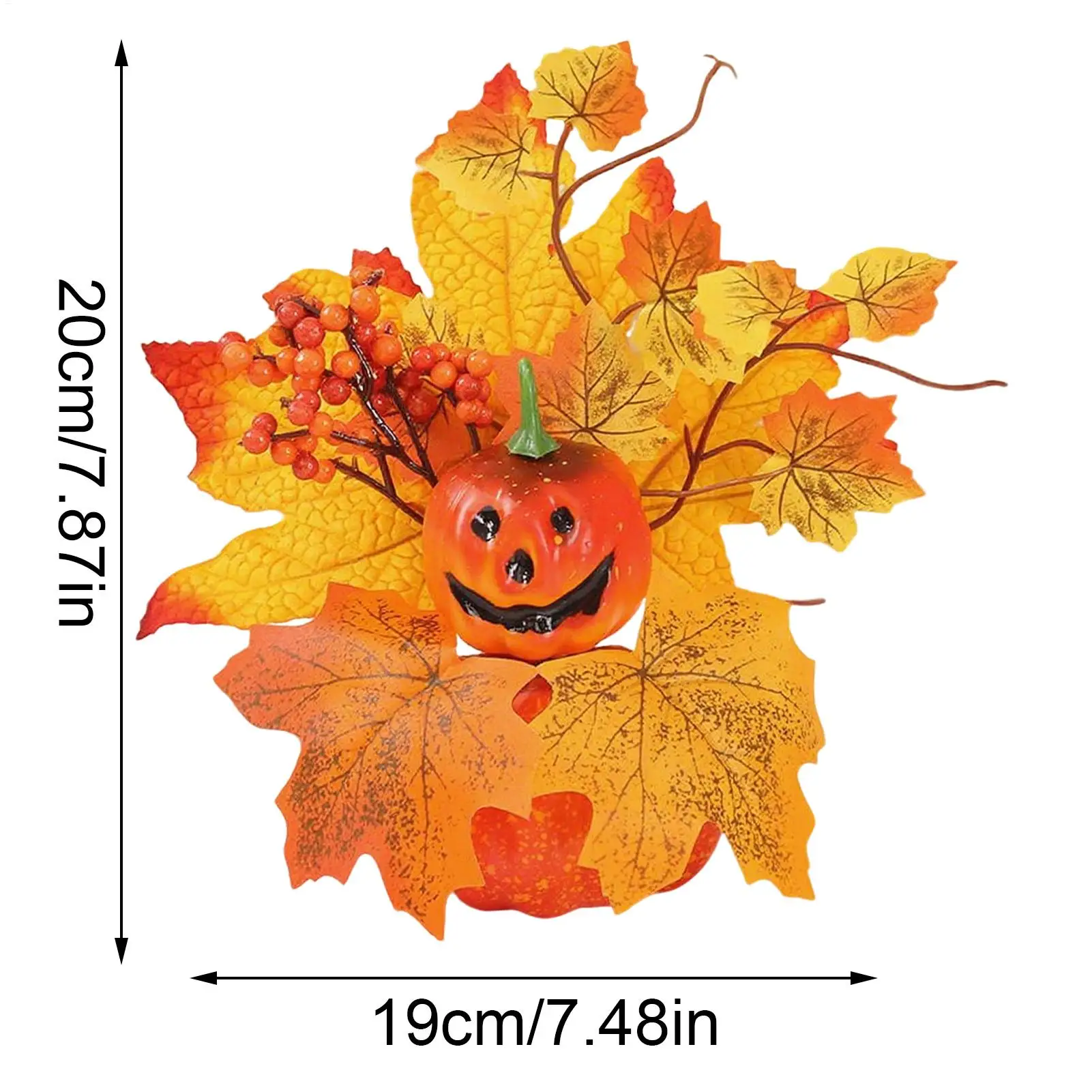 Decorações de abóbora de outono abóbora artificial com folhas de bordo halloween outono ação de graças colheita mesa peças centrais decoração para