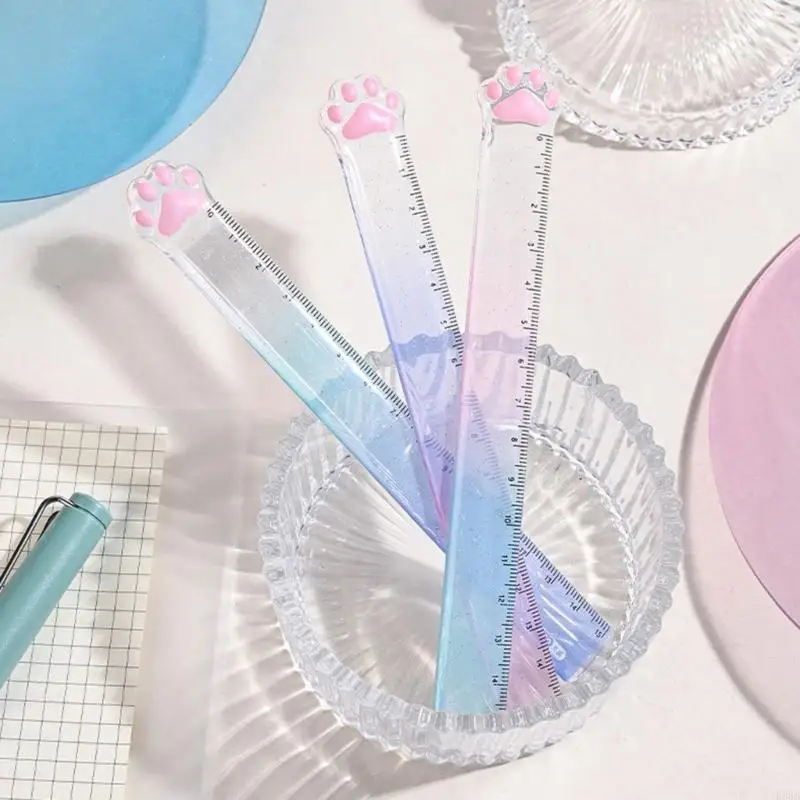 F68B 2PCS Cartoon Ruler Straight Math Pradting Resuping 0-15cm للطفل