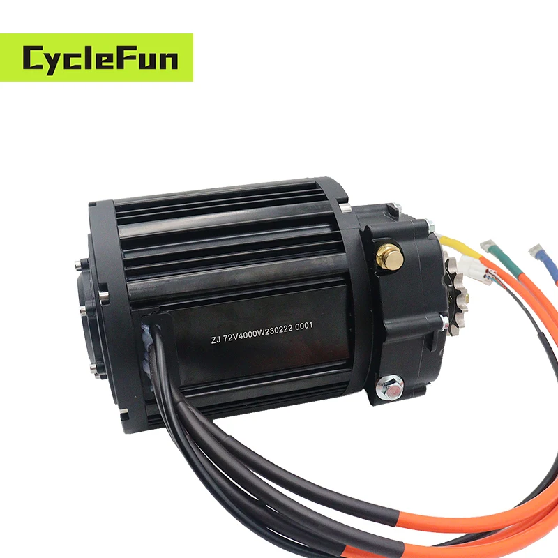 QS138 90H V3 PMSM 4KW Mid-Drive Motor with Sprocket with 350A Phase 530A ND72530 Fardriver Controller