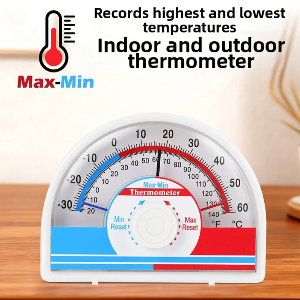 Min Max Thermometer Recorder -30C to 60C -20F to 140F Manual for reset Dual Scale for Indoor Monitoring Use Min