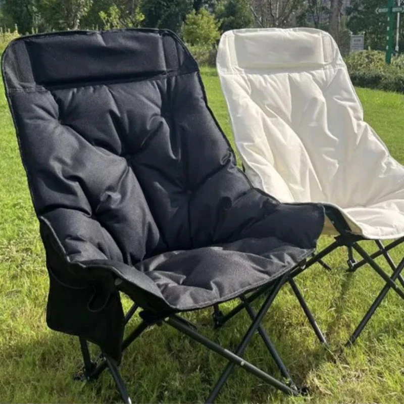 Moon-shape Fishing Chair with High Backrest and Soft Cushion for Comfortable Outdoor Activities Thickened Cushion High Backrest