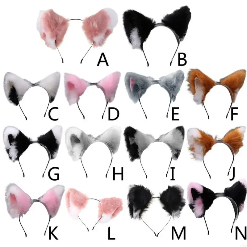 Frauen realistische pelzige tierische Ohren Stirnband Anime Cosplay Hair Hoop