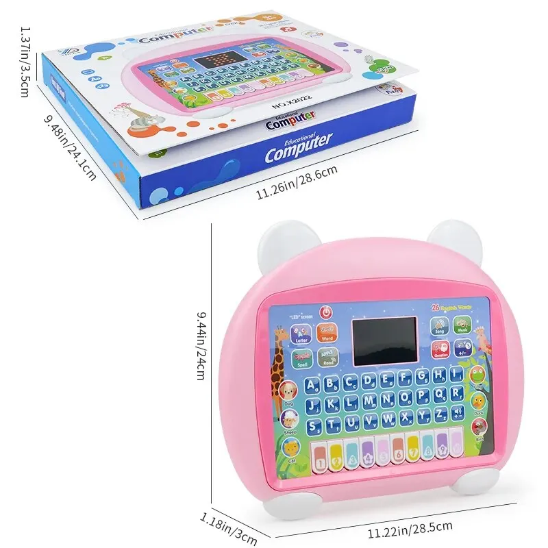 Criança Educacional Tablet Brinquedos Sensoriais, Pré-escolar Atividades de Aprendizagem Jogos, Laptop Elétrico Interativo para Meninos Idade 2-4 Crianças