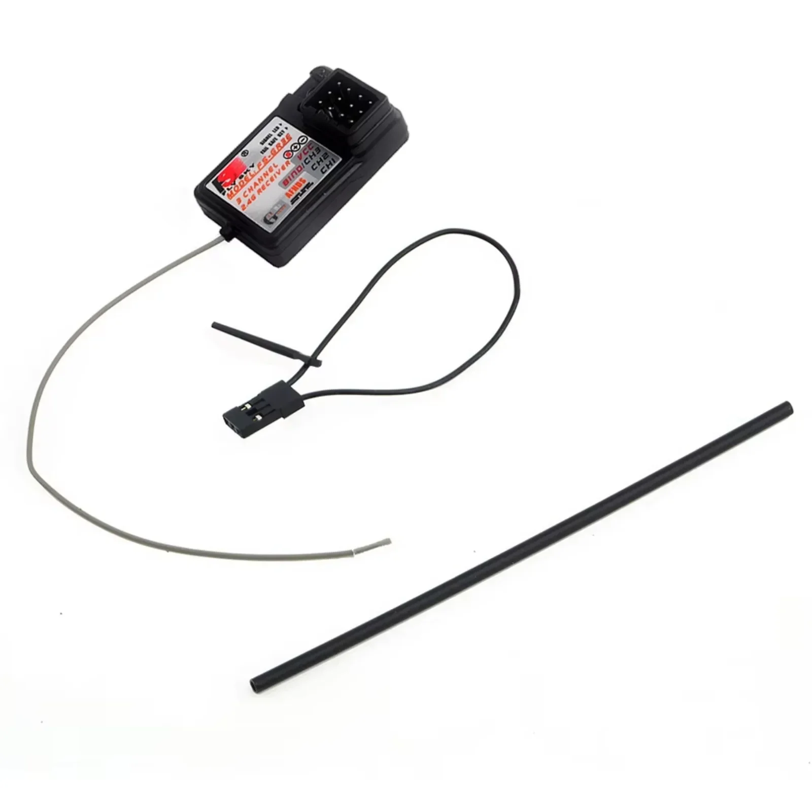 Receptor Flysky FS-GR3E 2,4 GHz 3CH para carro e barco RC - Compatível com série FS-GT2/GT3 - Modulação GFSK