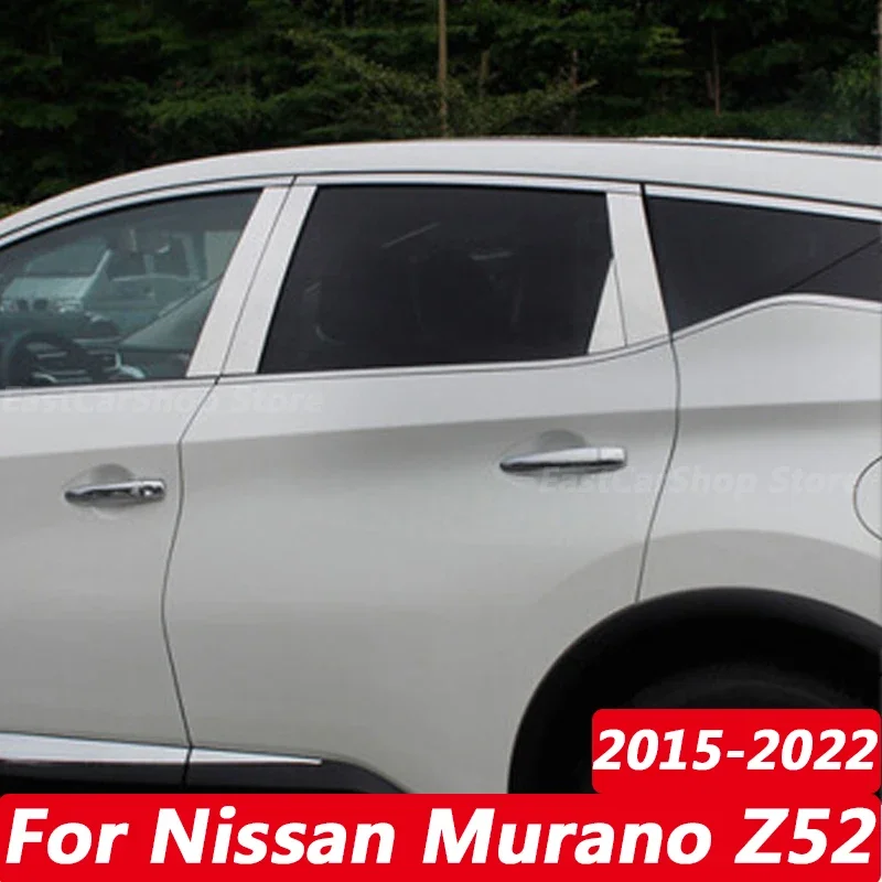 

For Nissan Murano Z52 Car Stainless Steel Middle Central Column Window Trim B C Pillar Chrome Accessories Cover 2015-2022