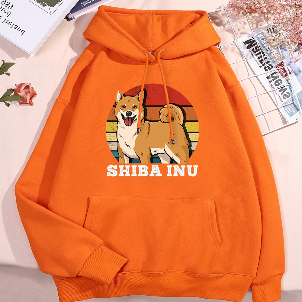 Japanese Harajuku Shiba Inu Men Women Hoody Fashion Warm Pullovers Creativity O-Neck Sweatshirt Fleece Loose Sweatshirt Mens