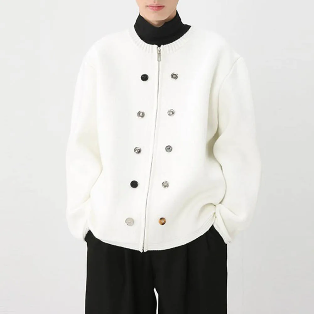 

Mens Autumn Sweater Zipper Plain Casual Knitted Sweater Fashion Daily Versatile Couple Campus Long-Sleeve Top Mens Clothing 2025