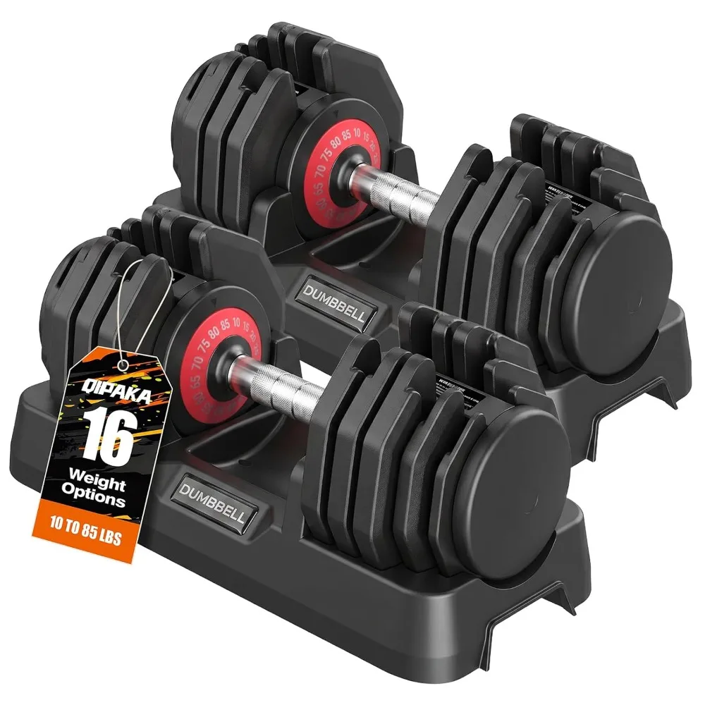Adjustable Dumbbell Set 25-85lbs Free Weights with Anti-Slip Handle for Home Gym & Fitness, Custom