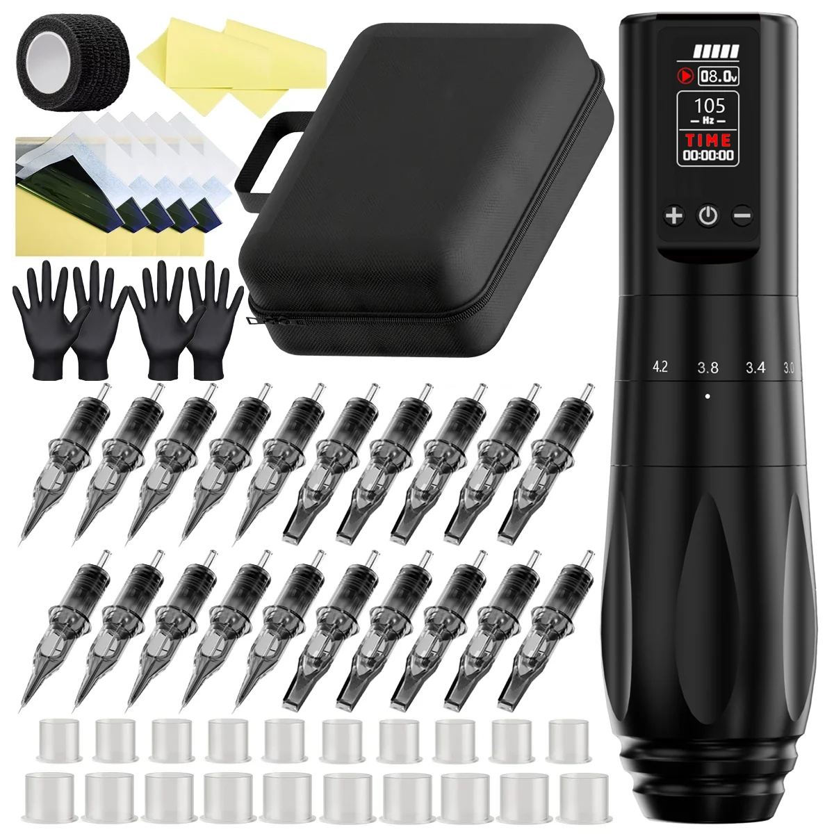 

Tattoo Kit BIGWASP High Quality Tattoo Machine Kit 1800mAh High Capacity Battery Pen 2.0-4.2mm Adjustable Stroke Tattoo Pen Kits