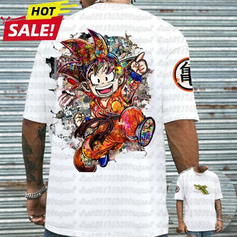 3D Dragon Ball bedrucktes, kurzärmeliges, amerikanisches, lockeres, atmungsaktives Sommer-Sport-T-Shirt mit Rundhalsausschnitt für Herren und Damen