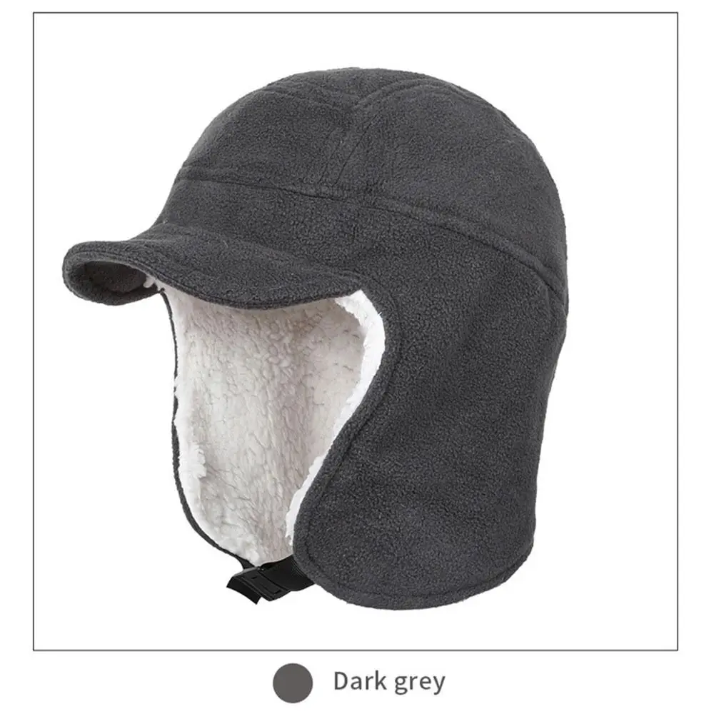 Unisex Windbreak Ear Protection Plush Cap Fleece Lining Thermal Winter Earflap Hat Breathable Coldproof Ski Pullover Cap Hiking