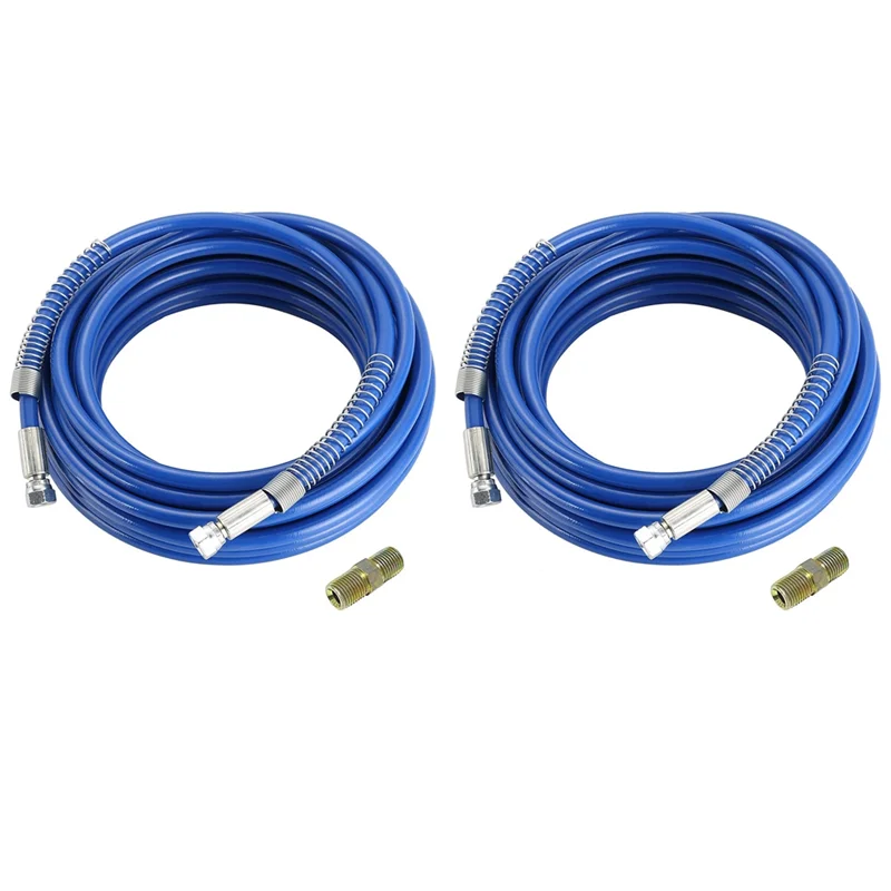 

Flash Trend 2Pcs 1/4Inch Airless Paint Spray Hose High Pressure Universal Paint Sprayer Flexible Fiber Tube 3300 PSI (25FT, Blue