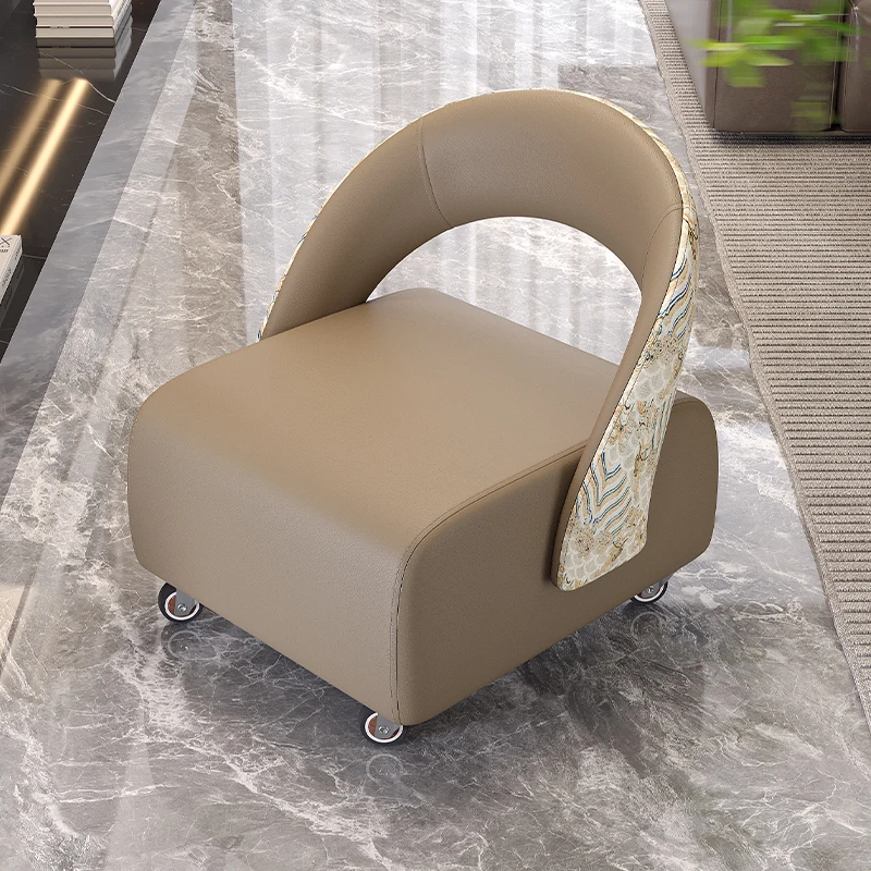 غرفة معيشة Yoyo Stool مع مسند ظهر بعجلة عالمية كرسي ترفيهي فردي كراسي غرفة المعيشة أثاث منزلي كرسي أريكة كسول