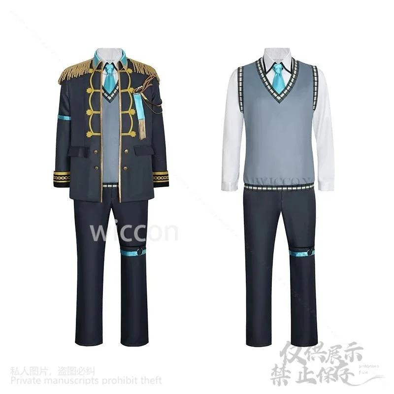 

asdh8@Anime Game Project Sekai VBS Cosplay Shinonome Akito World Link2 Costume Knights Y2K Coat Pants Punk Idol Uniform Wig Cust