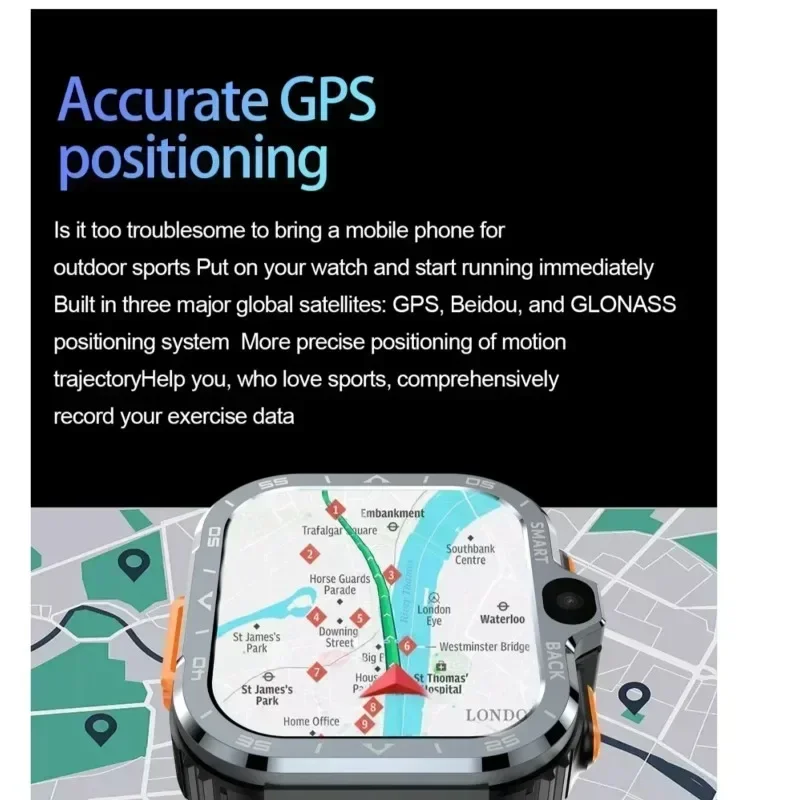 2025 PGD Android Smartwatch: Global 4G، 8GB RAM 128GB ROM، كاميرا مزدوجة، GPS & NFC، حزام من الفولاذ المقاوم للصدأ