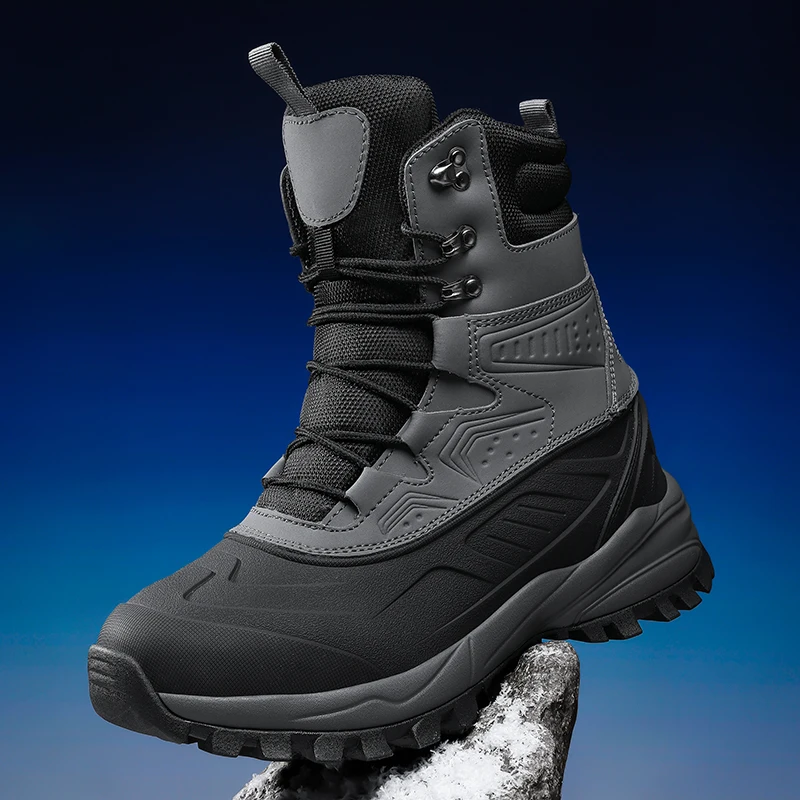 

snow boots men winter boots high quality warm plush boots hiking boots men high top boots mountain shoes men outdoor boots