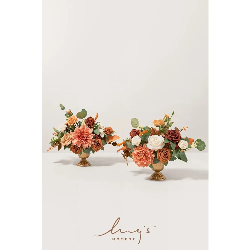 moment Künstliche Terrakotta-Blumen mit Vase, Hochzeit, Tischdekoration, Blumenstrauß, Herzstück, Blumentopf für Zeremonienempfang