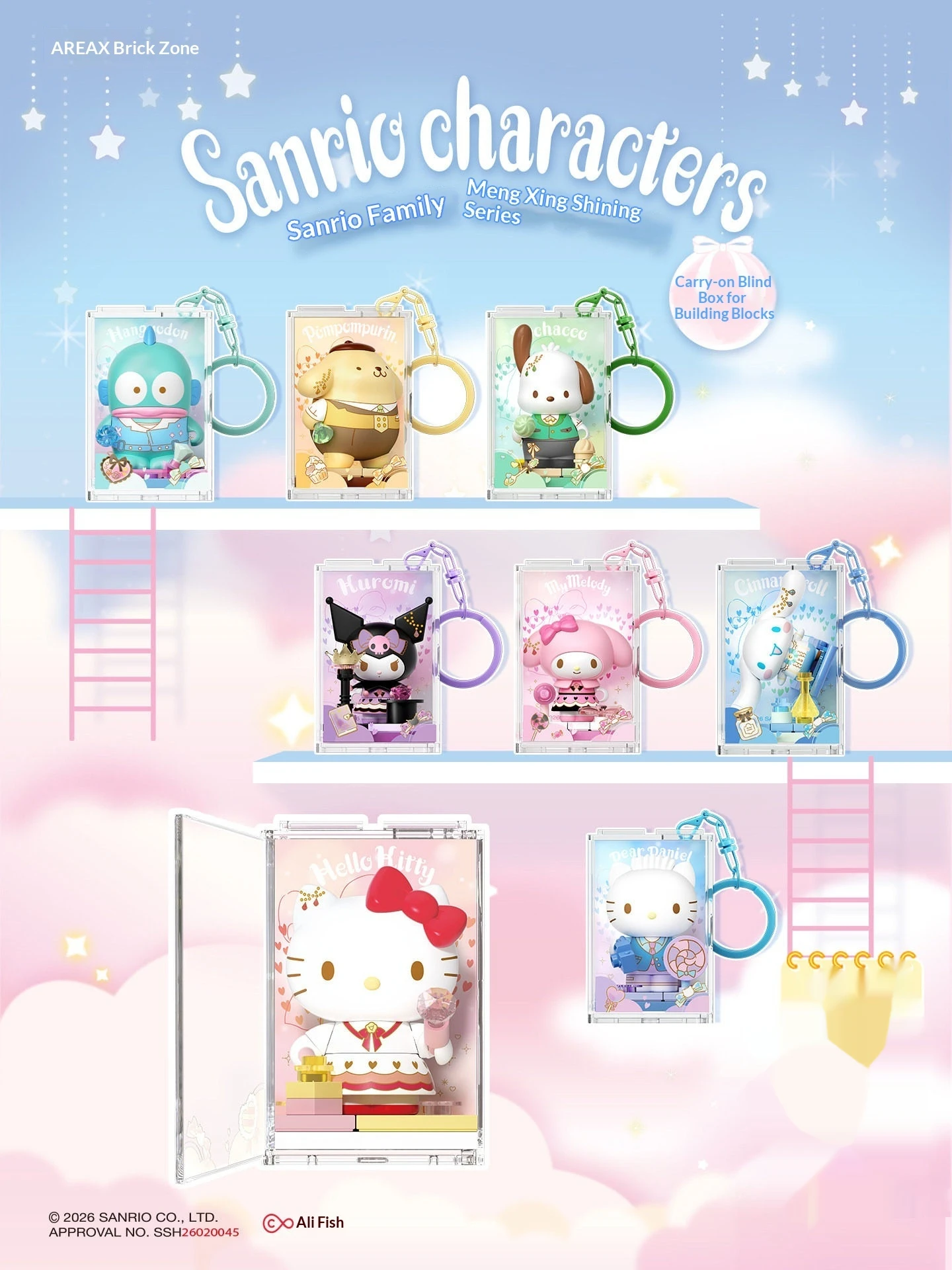 

Sanrio Key Chain Blind Box Toy Hello Kitty Kuromi Hello Kitty Cinnamoroll Trend Toy Decoration Birthday Present.