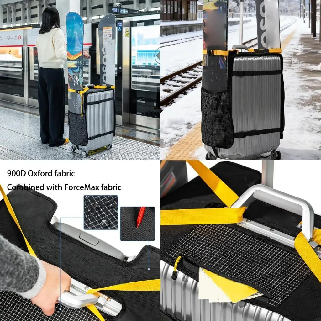 

Practical Snowboard Bag Featuring Elastic Pocket for Snowboards Adjustable Straps for Binding Security and Side Pockets 24BD