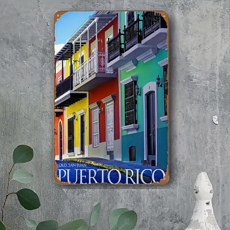 Room Decoration Puerto Rican Style Metal Iron Wall Hangings -  English, Multi-purpose Decorative Hangings, Suitable for Home, Ro