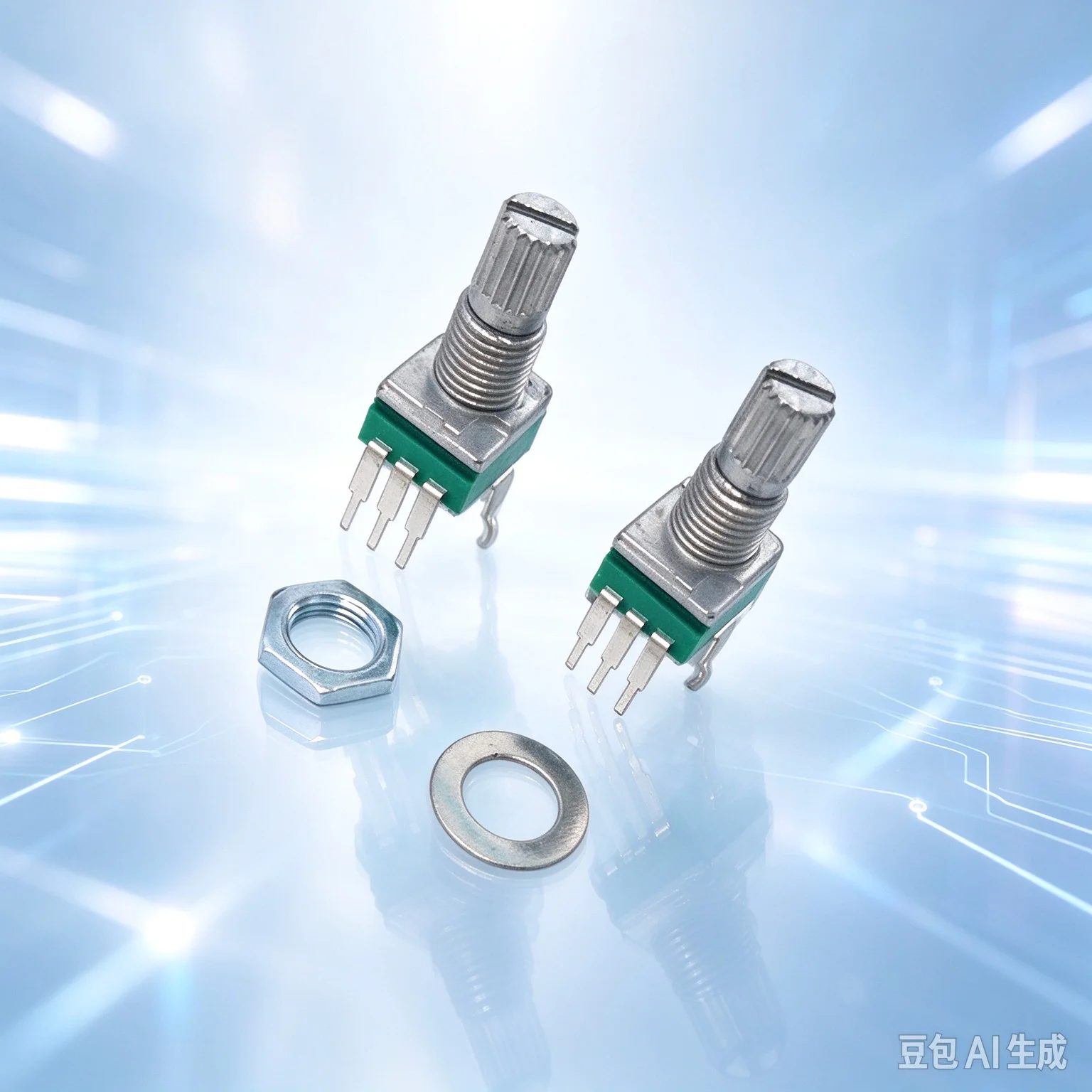 30pcs Single Turn Carbon Potentiometer 097NS B5K 10K 50K 100K 500K Knob Shaft for Volume Control