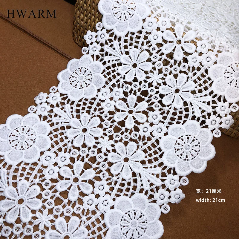 African Lace Fabric Dress Sewing Trim New Milk Silk Water-soluble Embroidery Diy High-Grade Curtain Non-Elastic Skirt Clothing