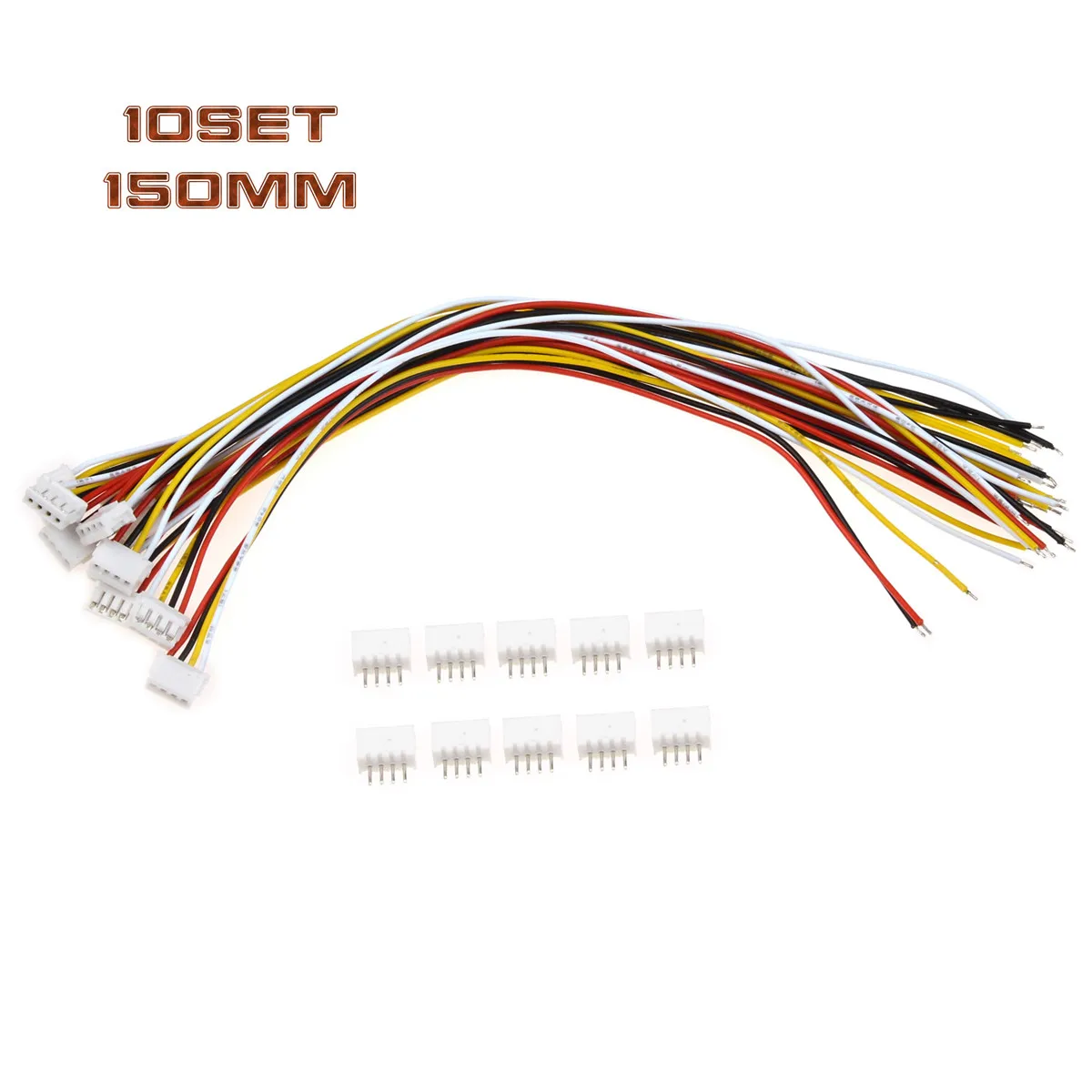 10 Sets ZH-1.5 JST 4 Pin Electronic Line Single Connect Terminal Plug 28AWG Pin Connectors With150mm Wire Cable Connector