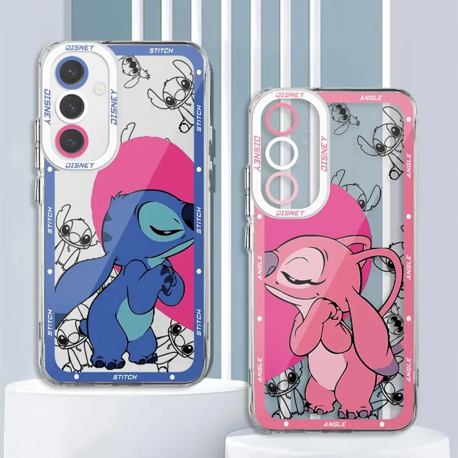 Disney Angel Stitch Lilo Phone Case for Samsung Galaxy A12 4G A22 A50 A72 A71 A52 A31 A32 A50s A51 5G Capa Coque Cover