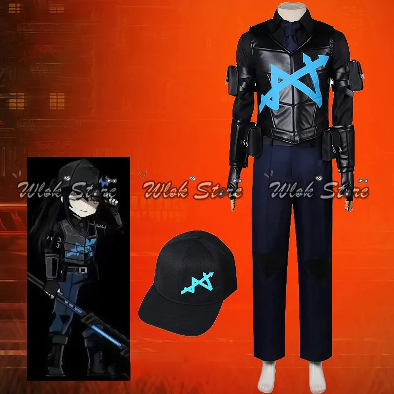 

Game Limbus Company Cosplay Hong Lu Sinclair Yi Sang Costume Hat Leather Vest Gloves Men Woman Halloween Party Carnival Uniforms
