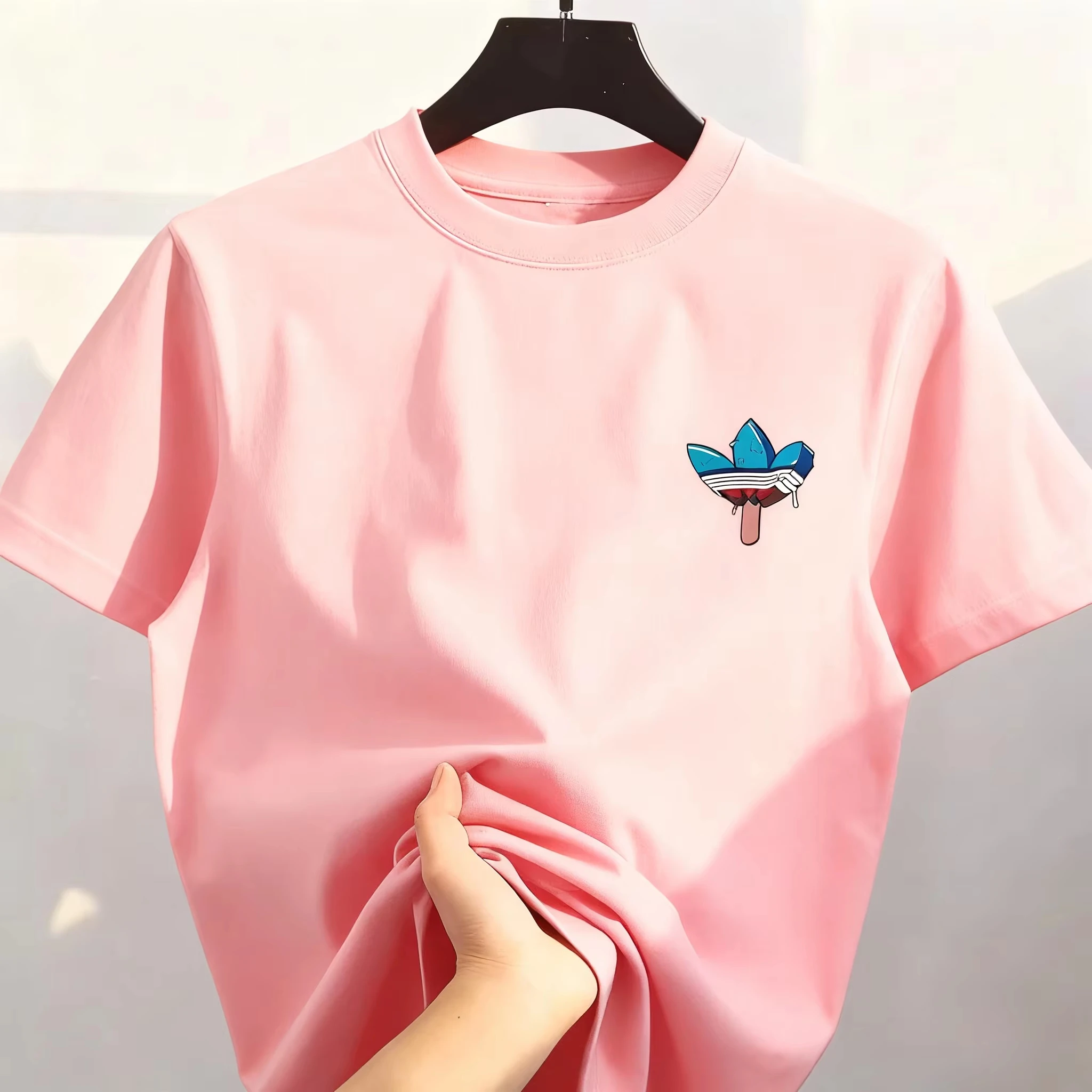 2026 Best-selling Korean-style Cotton Children's Cartoon Print Round-neck Comfortable and Loose Men's and Women's T-shirt
