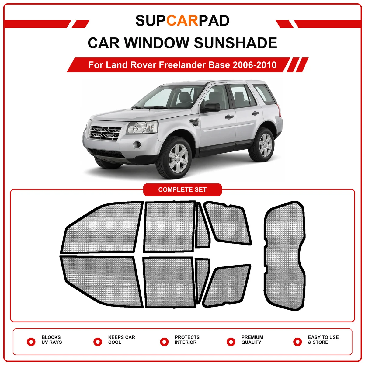 For Land Rover Freelander Base 2006-2010 Pre‑Cut Auto Window Sunshade Anti‑UV Car Sun Visor Protector