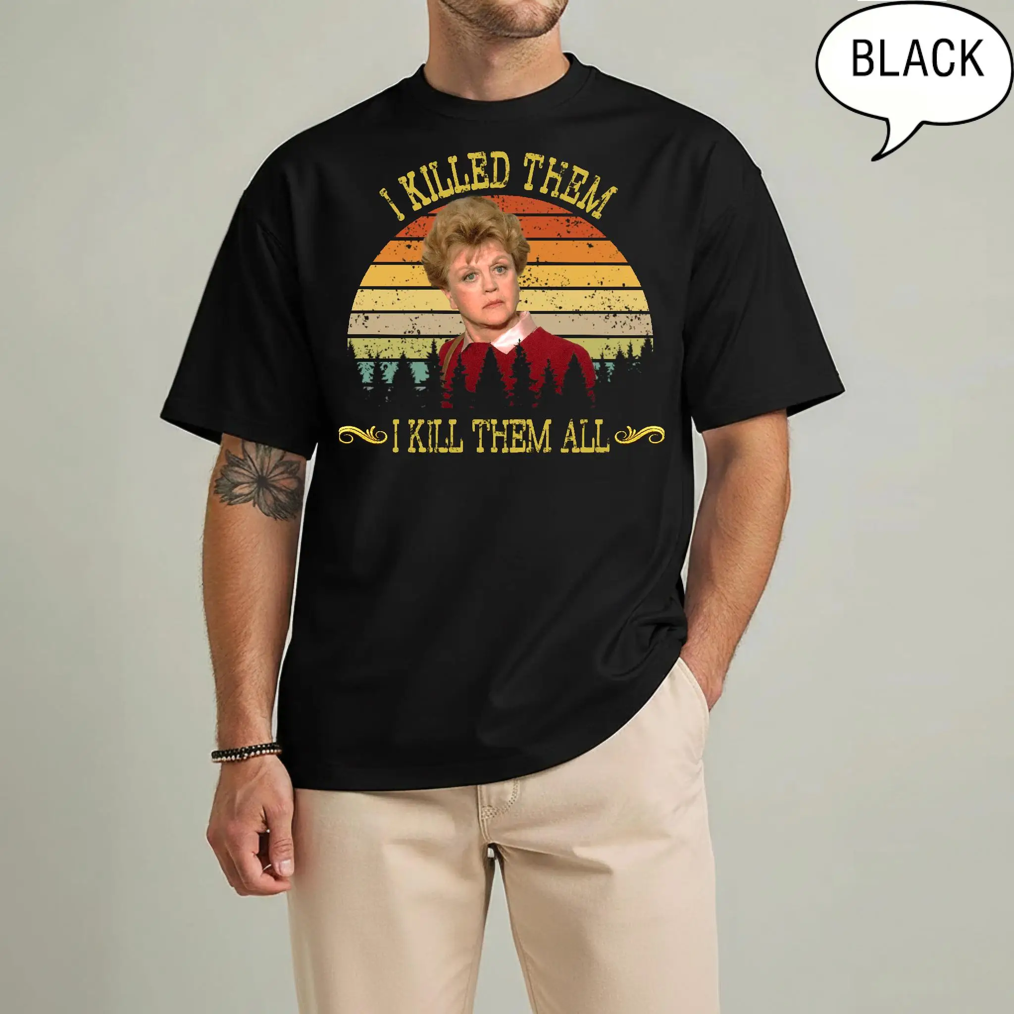 Jessica Fletcher I Killed Them All Vintage T-Shirt, Retro Sunset Mystery Fan Apparel T-shirt