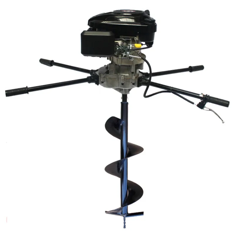 Four‑stroke 196C High Power Earth Auger Hole Digger Planting Machine Electric Pole Pile Driver Ground Drilling Machine