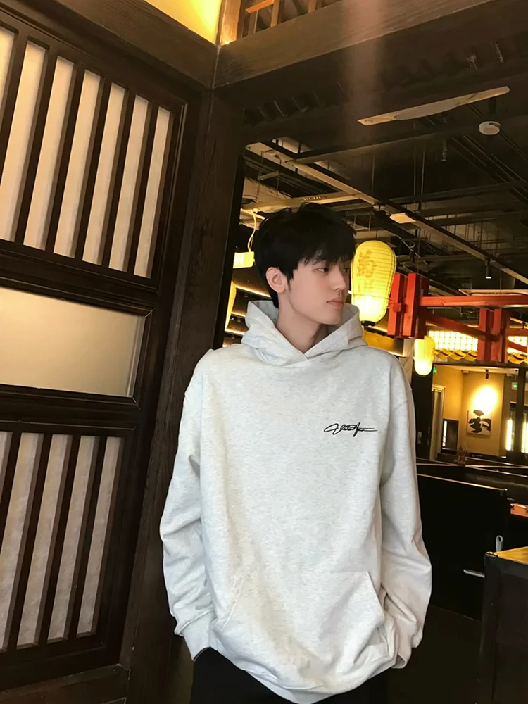 

Heavyweight Hoodie Sweatirt Men's Autumn Winter American Sle Printed Jaet Trendy Brand Premium Feel Fce Lined Hat irt