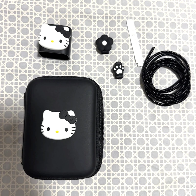 Kawaii لطيف ثلاثية الأبعاد القط كابل بيانات حقيبة التخزين الديكور الكرتون الكورية موضة القط صندوق تخزين مجموعة هدية عيد ميلاد