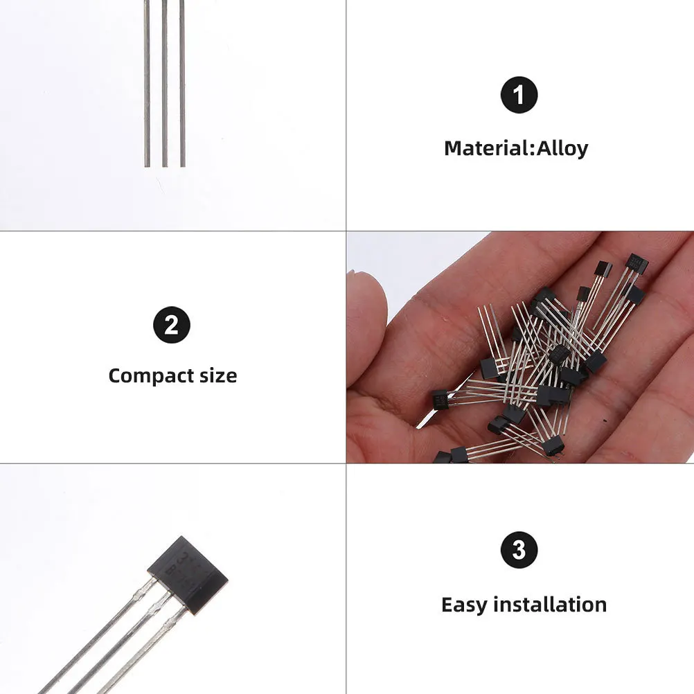 

10Pcs Hall Effect Sensor High Temperature Stable Switch for Integrated Circuits 3pins Replacement Parts Automotive Electronics