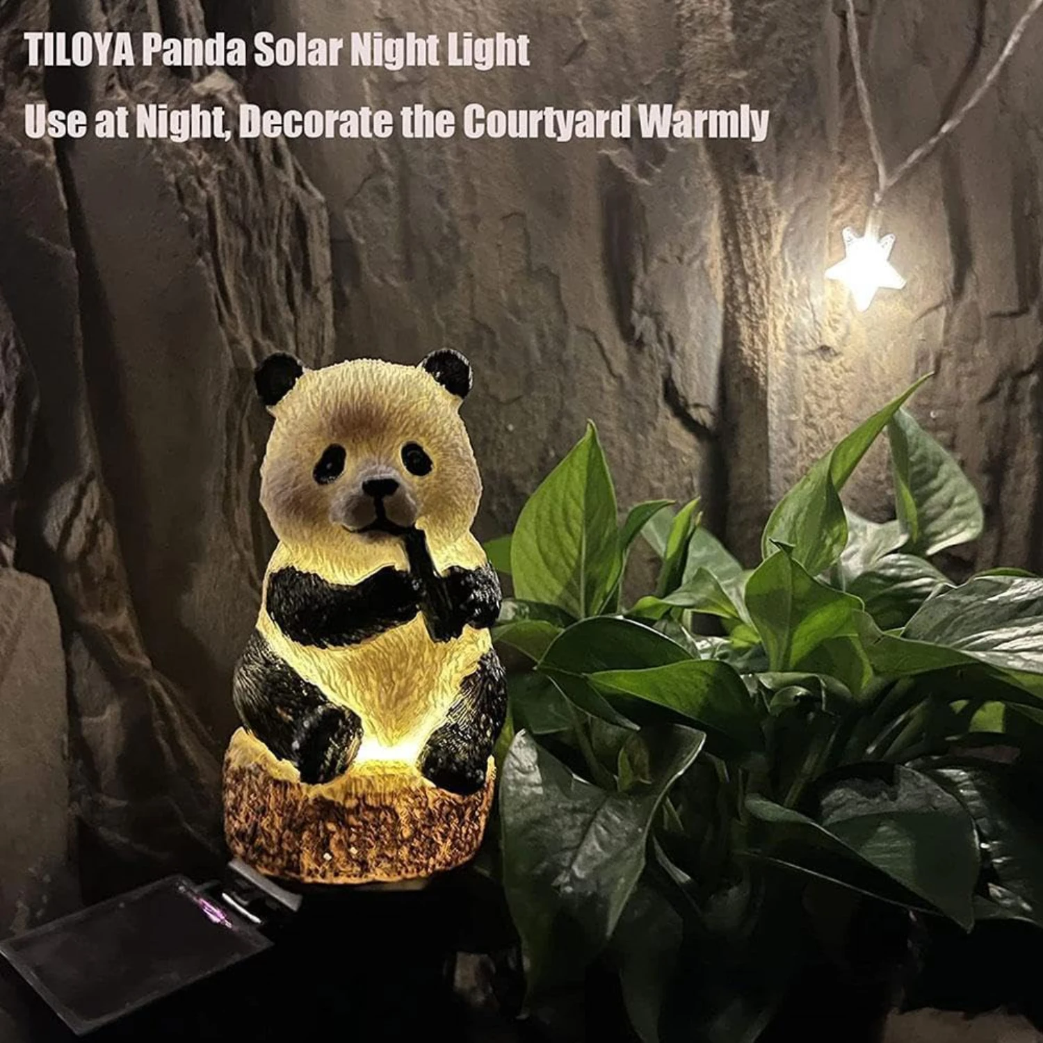 Adorable and Cute Panda Solar LED Light for Outdoor Garden Decor - Brighten up Your Patio, Lawn, and Yard with this Stylish Stak