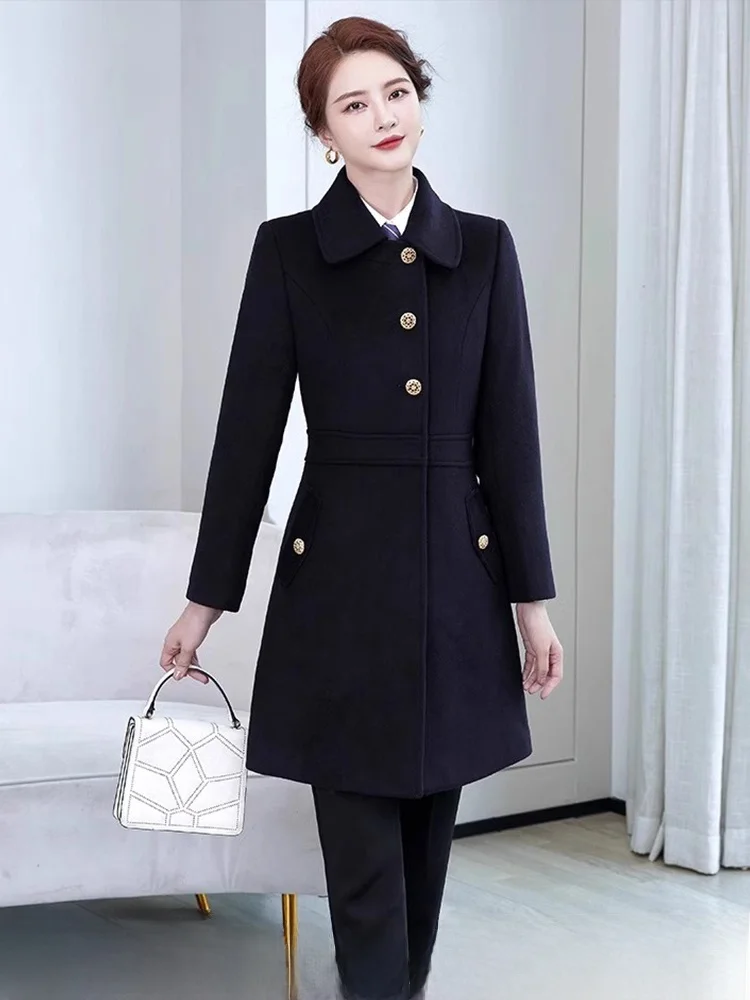 

Profional Suit Woolen Coat for Jewelry Store Front Desk Ss Office Building owroom OL Sle Slim Fit Long Sve Pure ...