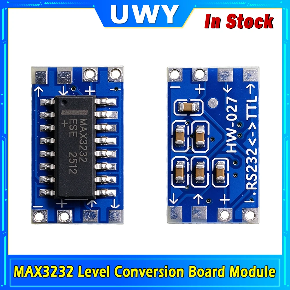 5/10PCS MAX3232 Level Conversion Module, RS232 to TTL Serial Port Converter Board, HW-027 Serial Communication Module