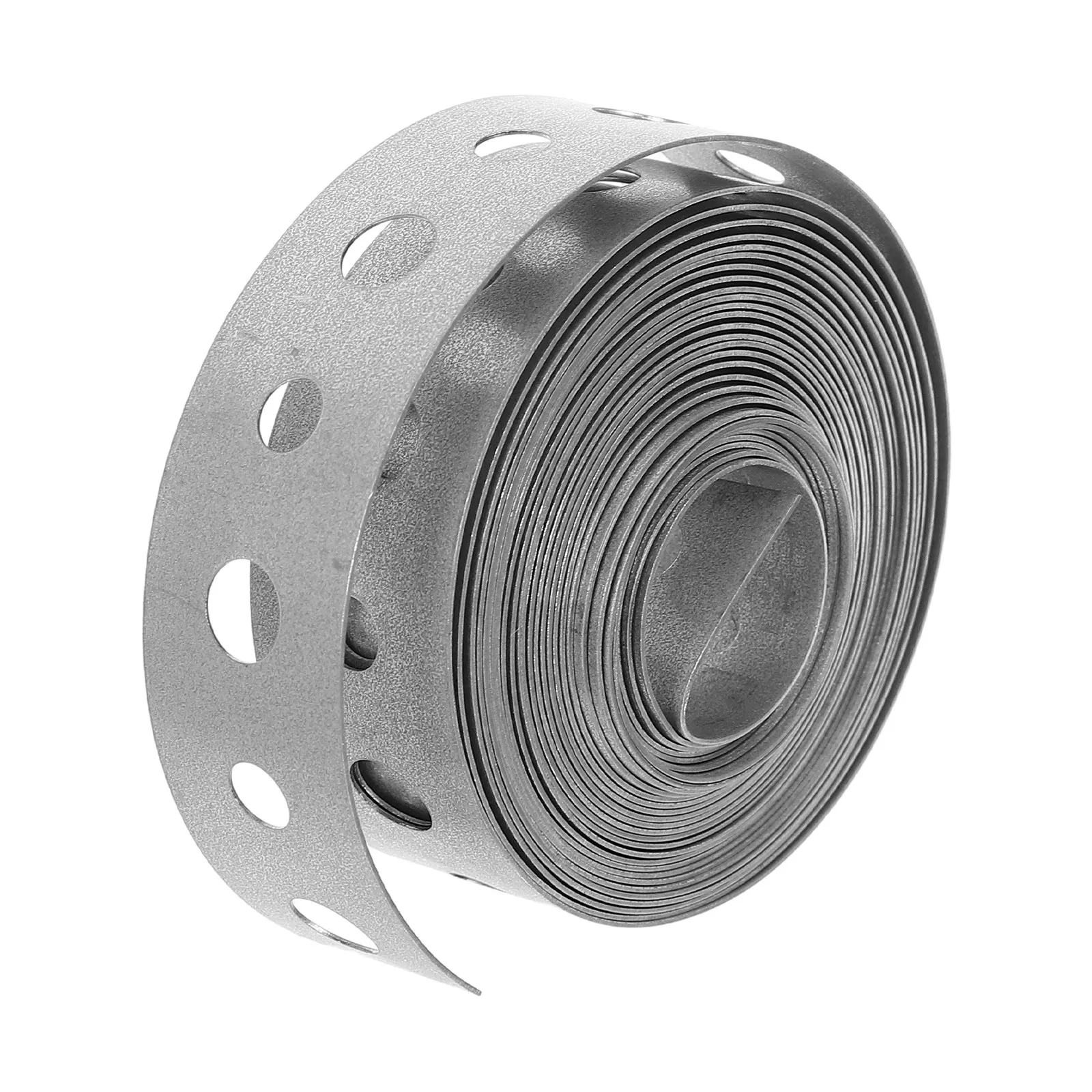 1 Roll Galvanized Pipe Hanger Strap Perforated Adjustable Pipe Support Tape Plumbing Fixing Band Metal Strapping Roll for Hvac