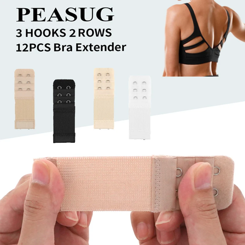 3PC Bra Extenders Strap 2 Rows Women Ajustable Intimates Lengthened Bra Hook Buckle Bra Extension