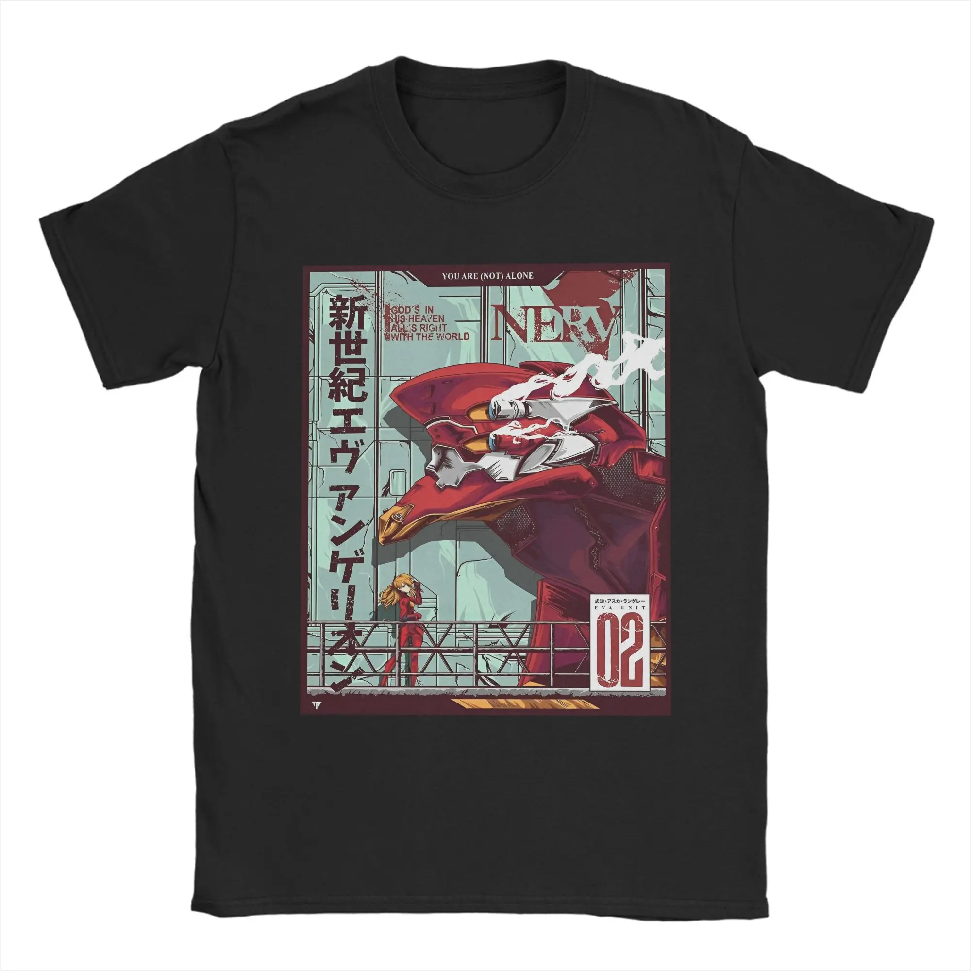 Neon Genesis Evangelion Anime EVA Cotton Printed T-shirt Men's and Women's T-shirt Men's Top Sports T-shirt 2026 Summer New Tee