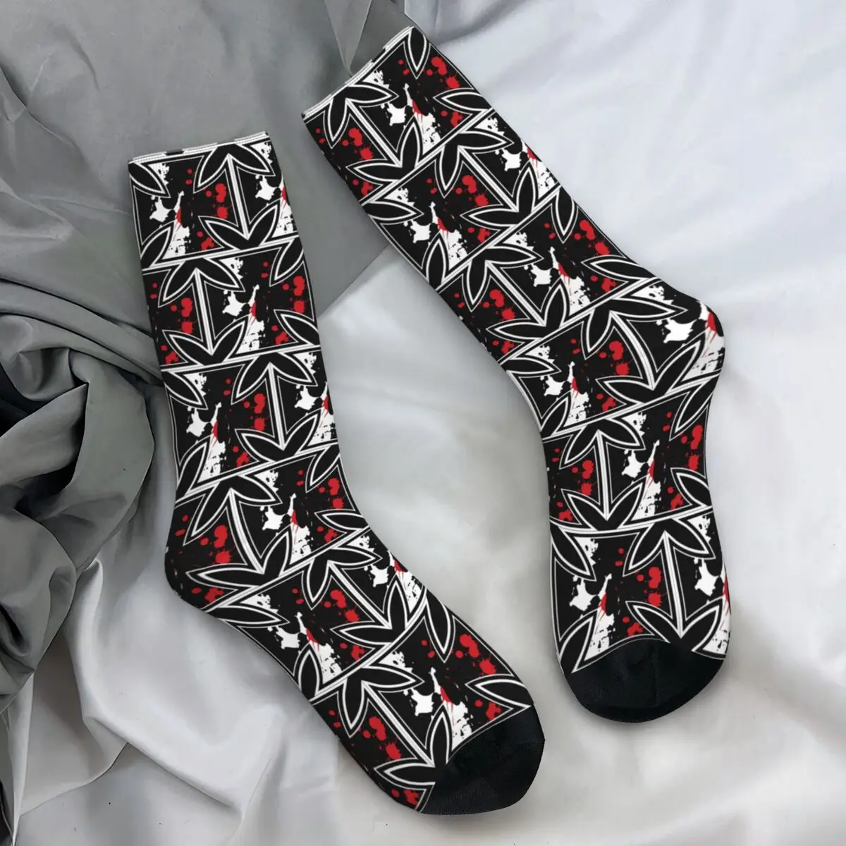 German Iron Cross Socks Modern Stockings Couple Warm Soft Running Socks Autumn Graphic Anti Skid Socks