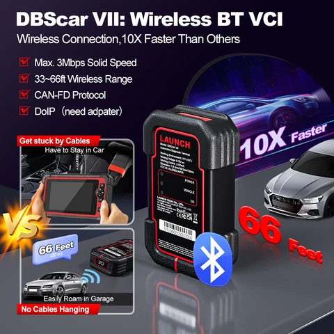 Диагностический сканер LAUNCH X431 CRP919E BT OBD2, двунаправленный диагностический инструмент, с поддержкой CAN FD/DoIP, диагностика всех систем на уровне OE, с адаптером BT.