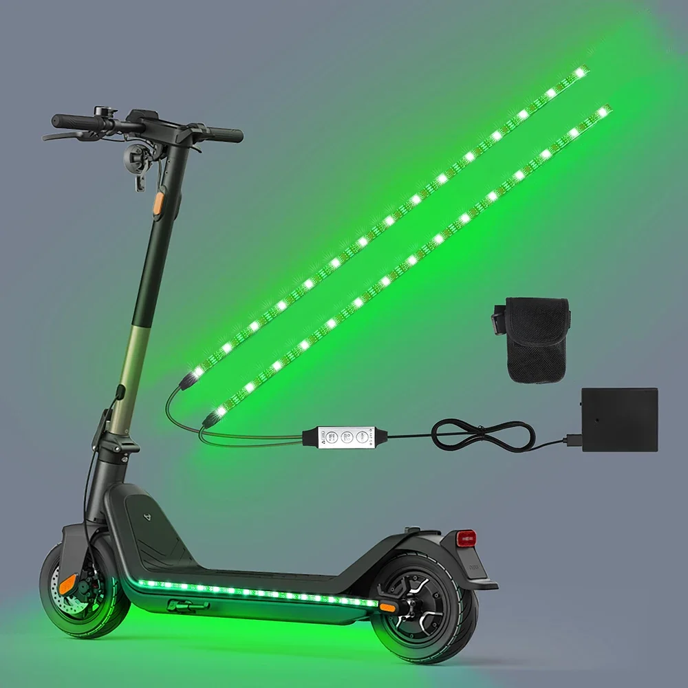 

RGB LED Strip Lights for Scooter Bicycle Safety, Battery-Powered Night Riding Outdoor Racing Lights