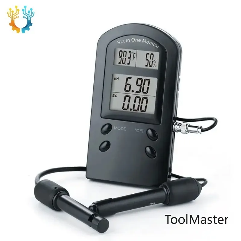 【2026】PH-02636 Laboratory High Accuracy 6 In 1 LCD Digital Wall Mounted Multi-parameter Temperature Humidity Water Quality Monit