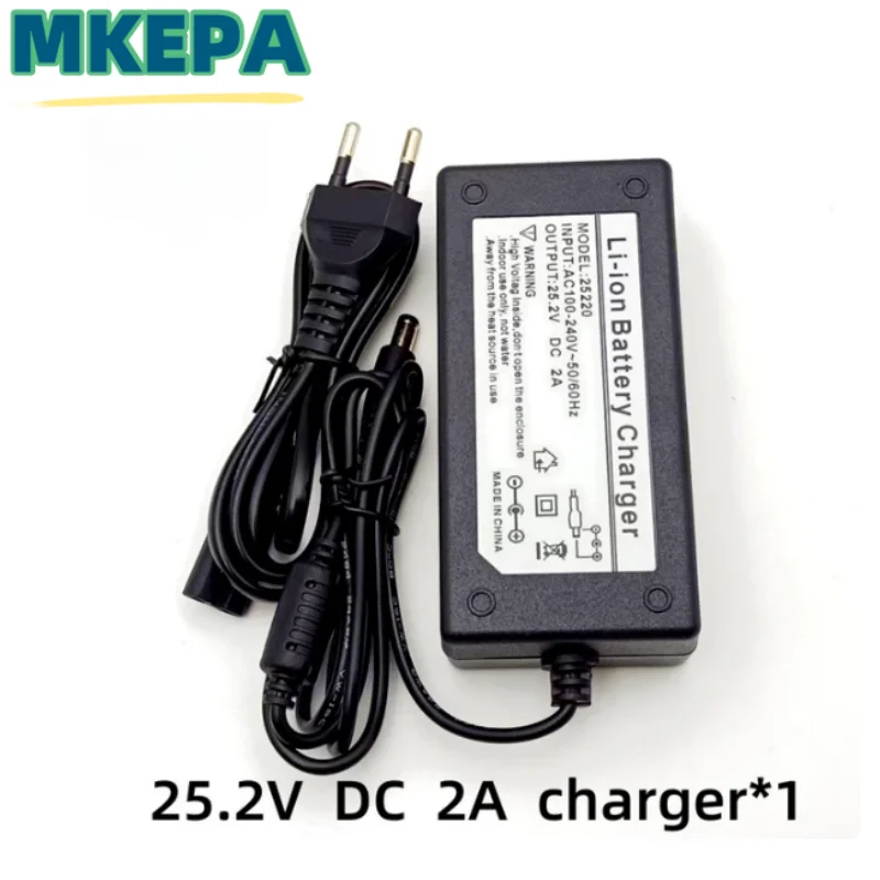 Batería de litio 6S2P 18650, 25,2 v, 13800mAh, para bicicleta eléctrica, ciclomotor,batería de iones delitio 25.2V 2A DC Charger