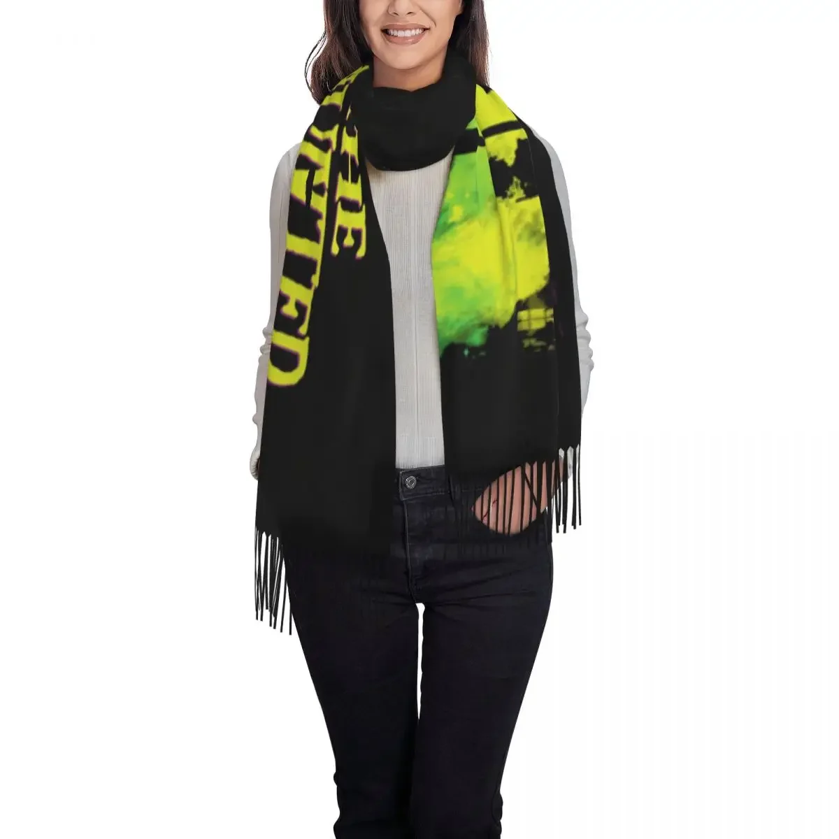 Home Is Where The Haunted Mansion Is Scarf Wrap Women Long Winter Warm Tassel Shawl Unisex Halloween Grimace Horror Film Scarves